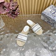 Kitlife Dior Granville Straw Slippers White  - 4