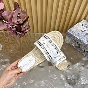 Kitlife Dior Granville Straw Slippers White  - 3