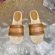 Kitlife Dior Granville Straw Slippers Brown - 1