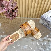 Kitlife Dior Granville Straw Slippers Brown - 5