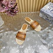 Kitlife Dior Granville Straw Slippers Brown - 4