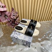 Kitlife Dior Granville Straw Slippers Black - 6