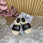 Kitlife Dior Granville Straw Slippers Black - 2