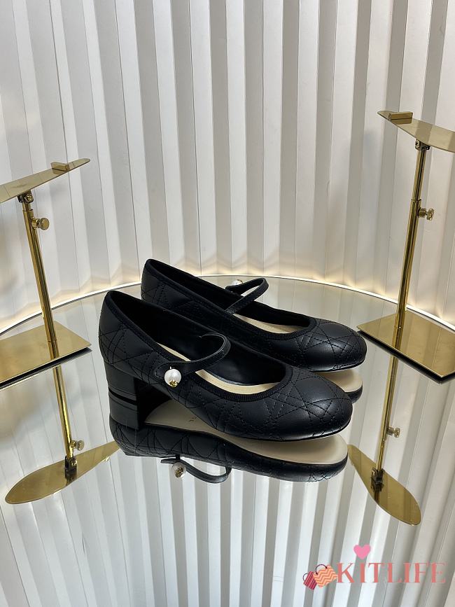 Kitlife Dior Ballet Pump Black Quilted Cannage Calfskin - 1