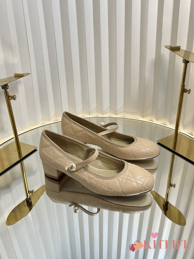 Kitlife Dior Ballet Pump Beige Quilted Cannage Calfskin - 1