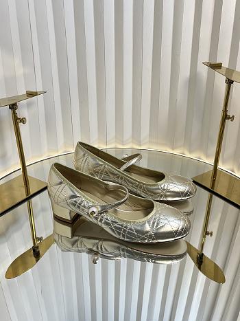 Kitlife Dior Ballet Pump Gold Quilted Cannage Calfskin