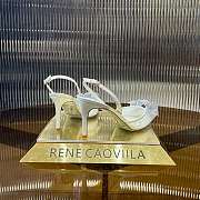 Kitlife Rene Caovilla Flower-studded Diamond High-heeled Sandals White 75mm - 3