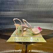 Kitlife Rene Caovilla Flower-studded Diamond High-heeled Sandals Pink 75mm  - 5