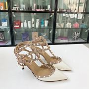 Kitlife Valentino Garavani Rockstud Caged Pump in White Patent Leather - 1