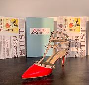 Kitlife Valentino Garavani Rockstud Caged Pump in Red Patent Leather - 3