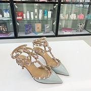 Kitlife Valentino Garavani Rockstud Caged Pump in Light Blue Patent Leather - 1