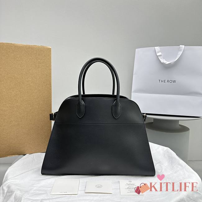 Kitlife The Row Margaux 15 Black Leather Tote Bag 38.5x16x30cm - 1