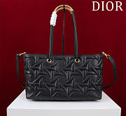 Kitlife Dior Toujours Handbag Graphic Cannage Calfskin Black 37x22x12cm - 4
