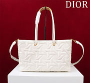 Kitlife Dior Toujours Handbag Graphic Cannage Calfskin White 37x22x12cm - 1