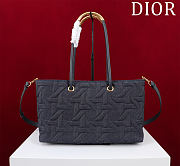 Kitlife Dior Toujours Handbag Graphic Cannage Denim Black 37x22x12cm - 5