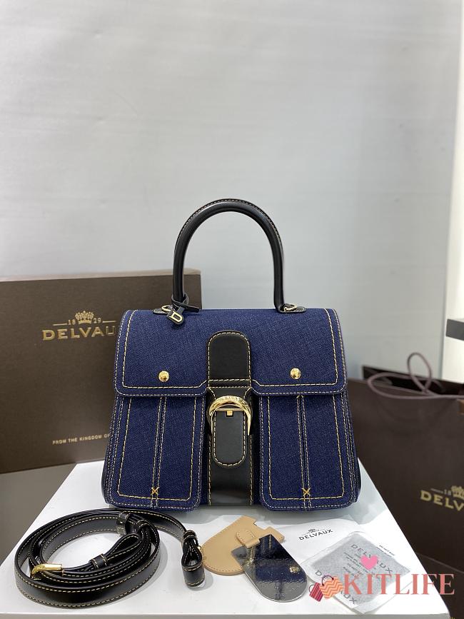 Kitlife Delvaux Brillant Trench Blue Denim Bag 28x14x22cm - 1