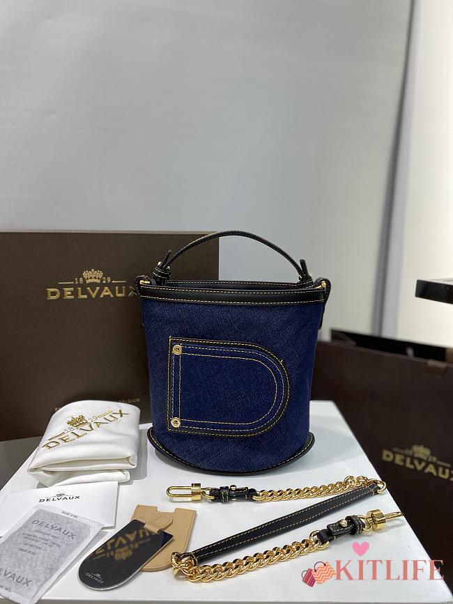 Kitlife Delvaux Pin Bucket Blue Denim Bag 20x10x20cm - 1