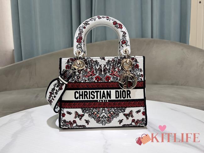 Kitlife Dior Lady Heart Butterfly Embroidery Bag 24x 20x11cm  - 1