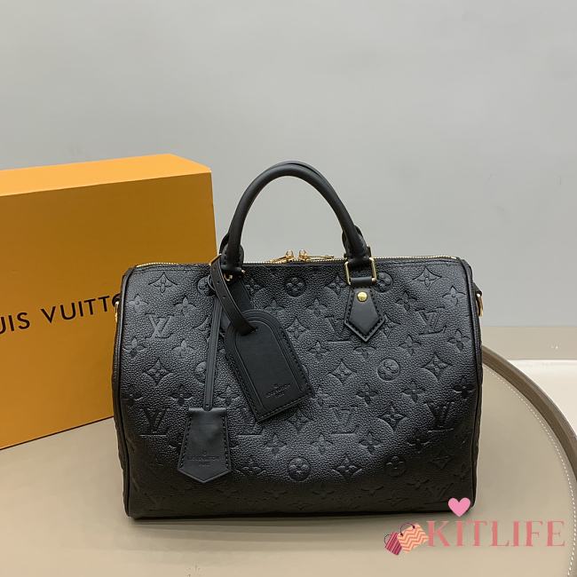Kitlife Louis Vuitton Speedy Soft 30 Bag Black M47186 21x17x30cm - 1