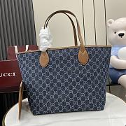Kitlife Gucci Totissima Tote Bag Blue GG Denim 820481 30.5x28x27cm - 1