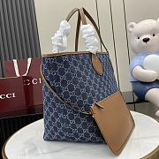 Kitlife Gucci Totissima Tote Bag Blue GG Denim 820481 30.5x28x27cm - 5