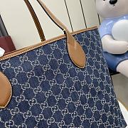 Kitlife Gucci Totissima Tote Bag Blue GG Denim 820496 22x19x18cm - 4