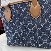 Kitlife Gucci Totissima Tote Bag Blue GG Denim 820496 22x19x18cm - 2
