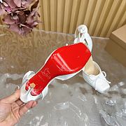 Kitlife Christian Louboutin Cassia Lace Up 100mm Strappy Pumps Crepe Satin White - 6
