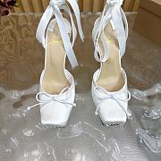 Kitlife Christian Louboutin Cassia Lace Up 100mm Strappy Pumps Crepe Satin White - 5