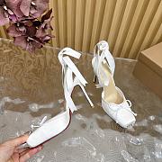 Kitlife Christian Louboutin Cassia Lace Up 100mm Strappy Pumps Crepe Satin White - 3