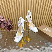 Kitlife Christian Louboutin Cassia Lace Up 100mm Strappy Pumps Crepe Satin White - 2