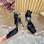 Kitlife Christian Louboutin Cassia Lace Up 100mm Strappy Pumps Crepe Satin Black - 5
