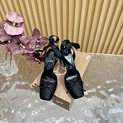 Kitlife Christian Louboutin Cassia Lace Up 100mm Strappy Pumps Crepe Satin Black - 4