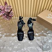 Kitlife Christian Louboutin Cassia Lace Up 100mm Strappy Pumps Crepe Satin Black - 3