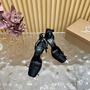 Kitlife Christian Louboutin Cassia Lace Up 100mm Strappy Pumps Crepe Satin Black - 2