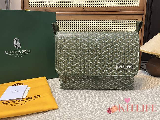Kitlife Goyard Khaki Green Capetien Messenger Bag 35x25x13cm   - 1