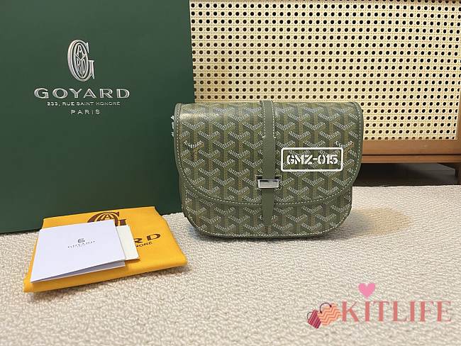 Kitlife Goyard Khaki Green Belvedere Bag 22x15x6.5cm - 1