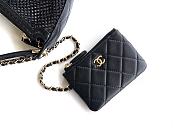 Kitlife Chanel Pouch Black Mesh, Shiny Lambskin & Gold-Tone Metal 15x22x6cm   - 2