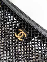 Kitlife Chanel Pouch Black Mesh, Shiny Lambskin & Gold-Tone Metal 15x22x6cm   - 5