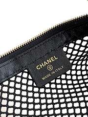 Kitlife Chanel Pouch Black Mesh, Shiny Lambskin & Gold-Tone Metal 15x22x6cm   - 6