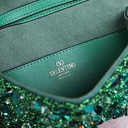 Kitlife Valentino Garavani Mini Loco 3D Embroidered Swarovski Crystal Bag Green 20x10.5x5cm - 4