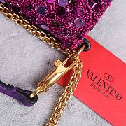 Kitlife Valentino Garavani Mini Loco 3D Embroidered Swarovski Crystal Bag Purple 20x10.5x5cm - 4