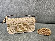 Kitlife Valentino VLogo Signature Beaded Calfskin Shoulder Bag Beige 20x11x5cm - 1