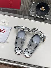 Kitlife Valentino Garavani Bow Satin Mules Silver - 2