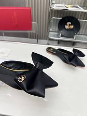 Kitlife Valentino Garavani Bow Satin Mules Black - 4