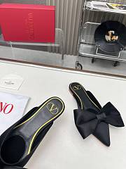 Kitlife Valentino Garavani Bow Satin Mules Black - 5