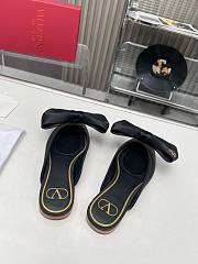 Kitlife Valentino Garavani Bow Satin Mules Black - 3