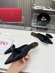 Kitlife Valentino Garavani Bow Satin Mules Black - 2