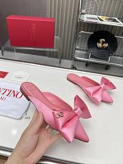 Kitlife Valentino Garavani Bow Satin Mules Pink - 2