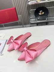 Kitlife Valentino Garavani Bow Satin Mules Pink - 4